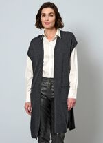 Long-Strickweste aus Kaschmir ANTHRAZIT