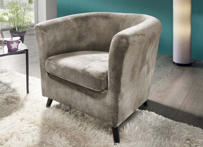 Pflegeleichter Sessel auf Holzfüßen BEIGE