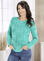 Pullover mit streckendem Zöpfchenmuster JADEGRÜN