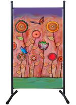 Stellwand mit originellem Blumenmotiv BUNT