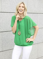 Poncho-Tunika mit eingearbeitetem Top GRÜN