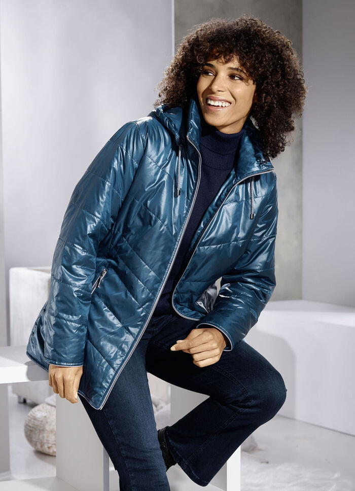 Jacke mit Reißverschlusstaschen PETROL