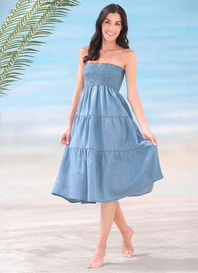 Kleid in Denim-Optik 