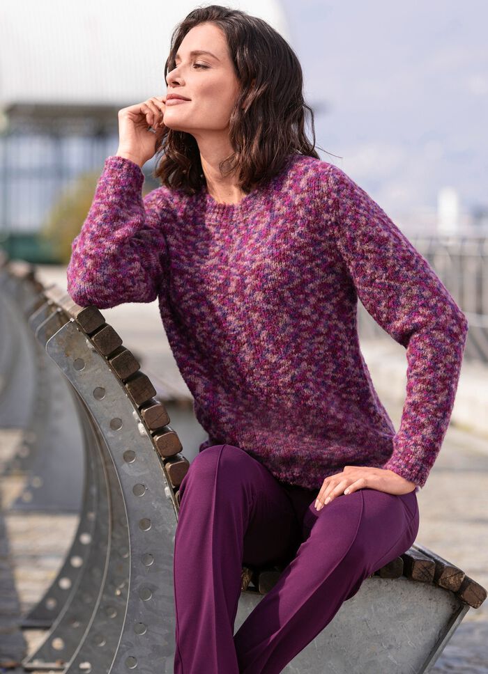 Pullover aus hochwertigem Boucl&eacute;garn MAGENTA-LILA-MULTICOLOR