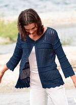 Strickjacke mit Ajourmuster 