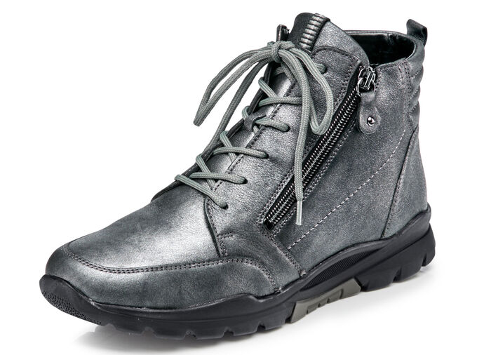 Waldläufer, gefütterte Damen-Stiefeletten, Winterschuhe, Weite H, mit herausnehmbarem Fußbett ALTSILBER