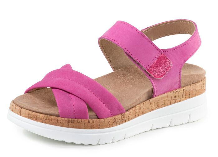ELENA EDEN, bequeme Damen-Sandalen, Weite H, mit herausnehmbarem Fu&szlig;bett PINK