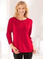 Pullover mit Ajour- und Strukturmuster ROT