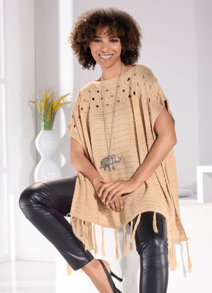 Poncho-Pulli in Strukturmix 