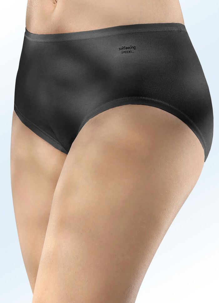 Speidel Dreierpack Slips mit flachen, elastischen Abschlüssen SCHWARZ