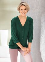 Shirtbluse mit durchgehender Knopfleiste in 2 Farben GR&Uuml;N