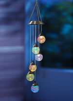 LED-Solar-Windspiel in Bruchglas-Optik 