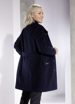 Kurzmantel mit silberfarbener Zierapplikation an den Taschen