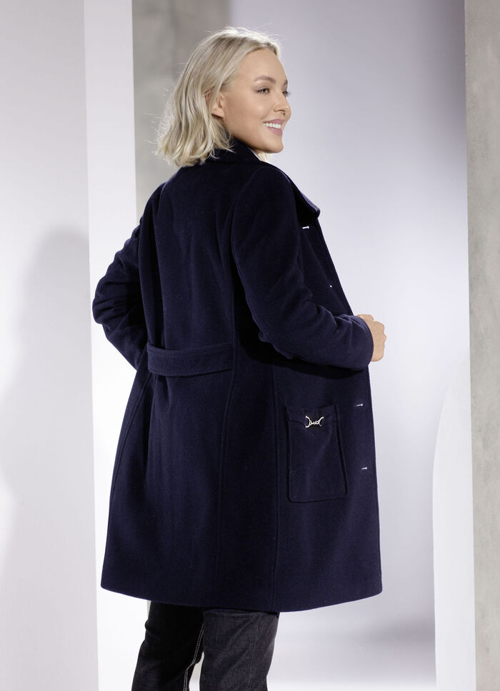 Kurzmantel mit silberfarbener Zierapplikation an den Taschen