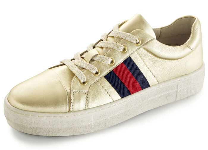 Sneaker aus metallisiertem Nappaleder GOLD