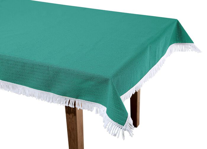 Wind- und wetterfeste Gartentischdecke mit Fransenabschluss TANNE