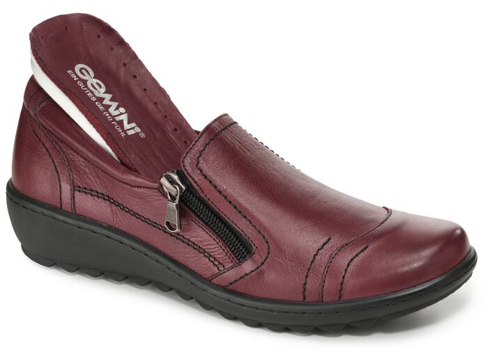 Gemini Slipper aus weichem Rind-Nappaleder BORDEAUX