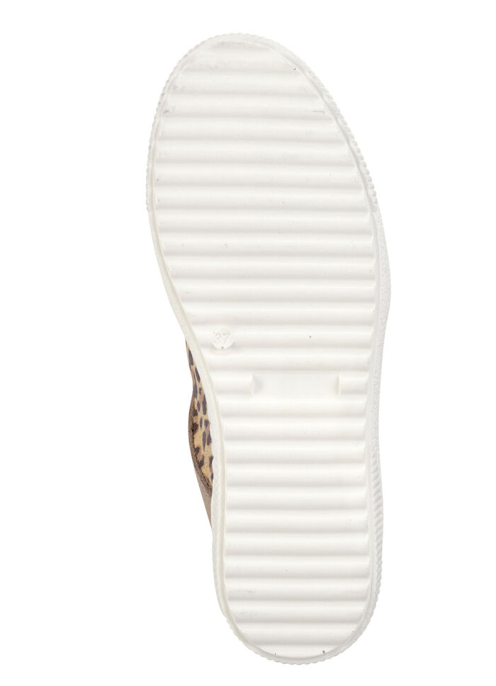 ELENA EDEN Schnürschuh mit cognacfarbenem Leo-Print CAMEL-GOLD