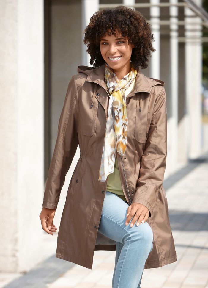 Funktions-Kurzmantel mit abnehmbarer Kapuze 