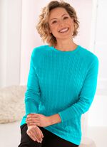 Pullover mit Zopfmuster PETROL