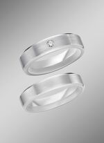 Mattierter Trauring in Silber 925/- fein 