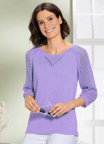 Pullover mit Ajourmuster FLIEDER