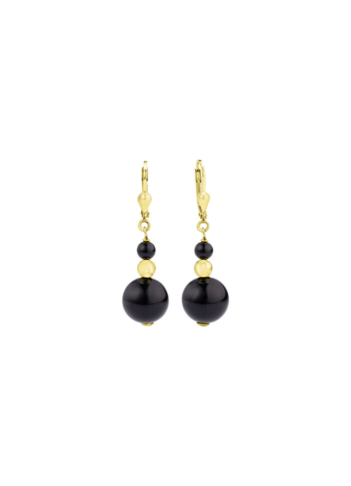 Ohrringe mit echtem schwarzen Achat 