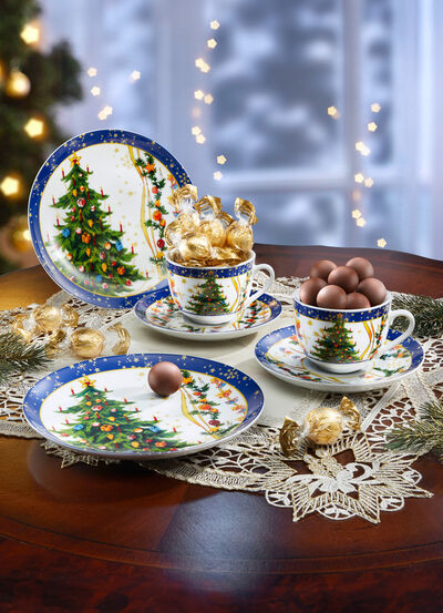 Weihnachtsgedeck-Set mit Pralinenkugeln 