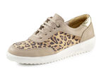 ELENA EDEN Schnürschuh mit cognacfarbenem Leo-Print CAMEL-GOLD