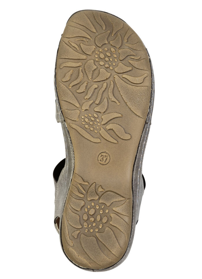 Gemini, modische Damen-Sandalen, Weite G, mit Bl&uuml;ten-Applikationen BRONZE