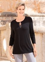 Shirt mit Zierring  SCHWARZ