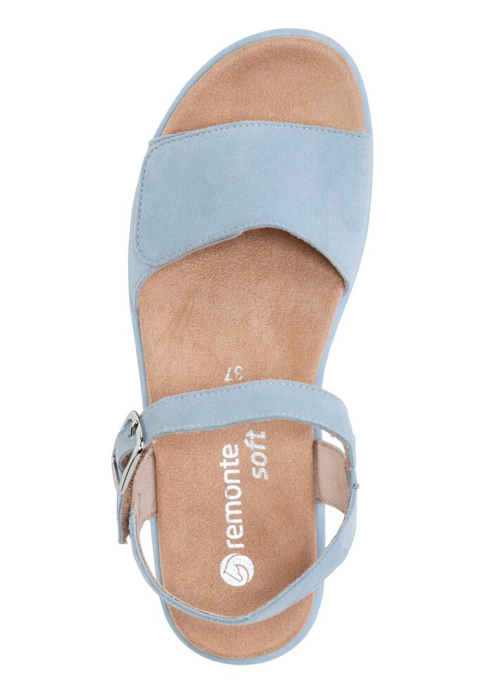 Sandale aus Samtveloursleder HELLBLAU