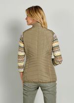 Steppweste mit Kontrastpaspelierung SCHILFGR&Uuml;N