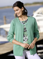 Strickjacke mit Alloverstruktur JADEGRÜN