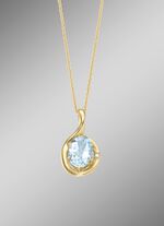 Schicker Anh&auml;nger mit echt Aquamarin und Erbskette 