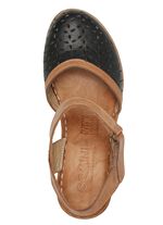 Gemini Sandalette aus perforiertem Rind-Nappaleder SCHWARZ