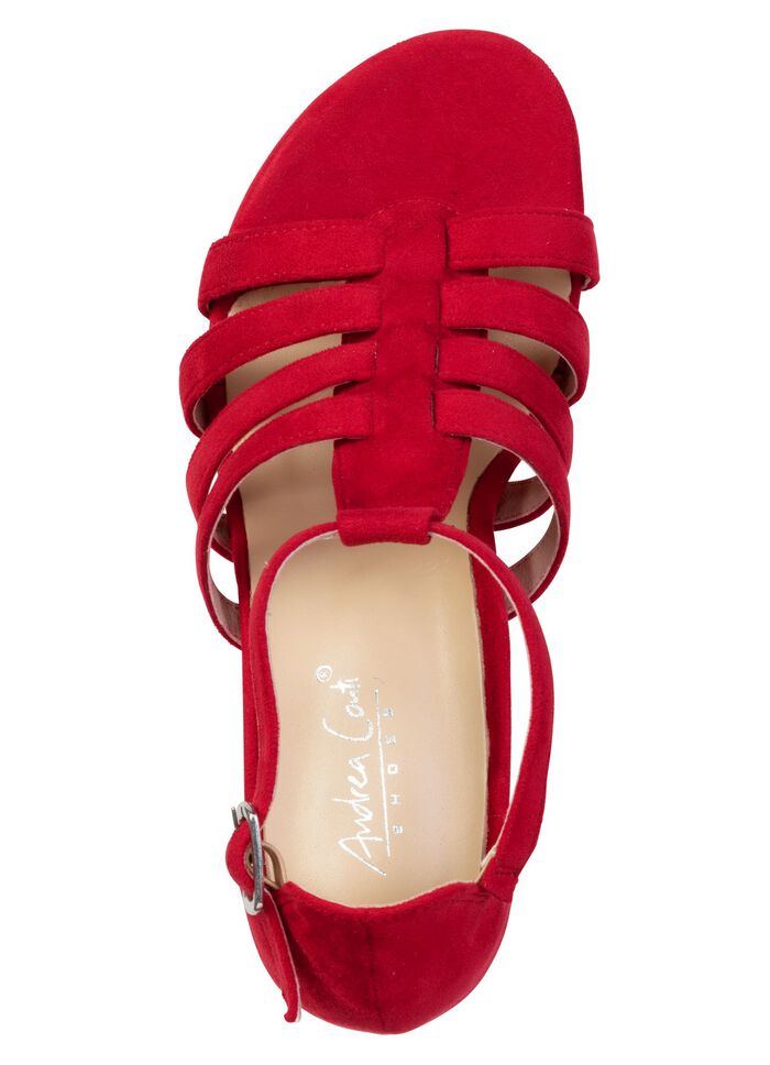 Andrea Conti, modische Damen-Sandaletten, Weite G, mit Gummizug ROT