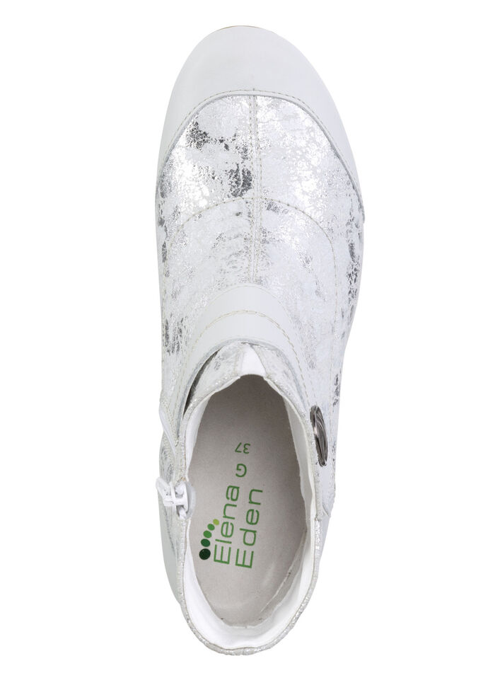 ELENA EDEN, elegante Damen-Stiefeletten, Weite G, mit herausnehmbarem Fu&szlig;bett EISGRAU-SILBER