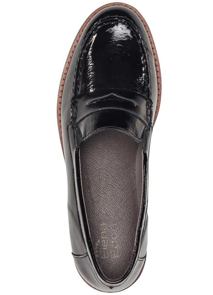 ELENA EDEN Loafer aus edlem Knautschlackleder SCHWARZ