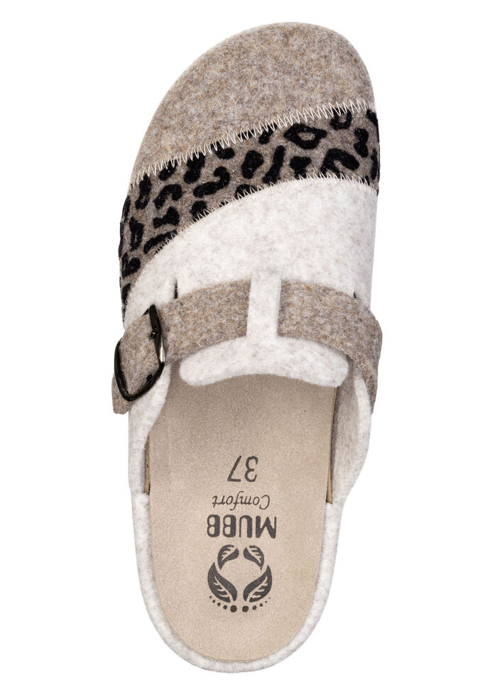 Mubb, klassische Damen-Hausschuhe, Weite H, mit herausnehmbarem Fußbett BEIGE