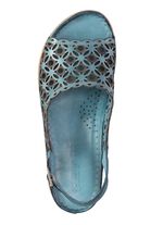 Gemini Sandale aus perforiertem, gepr&auml;gtem Nappaleder JEANS