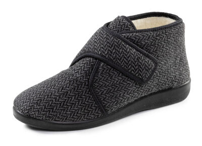 Textil-Stiefelette mit dezentem Fischgrat-Muster 