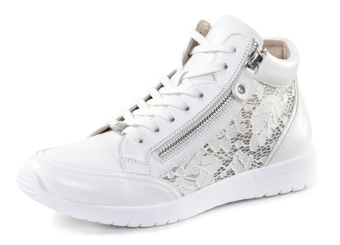 ELENA EDEN, schicke Damen-Boots, Weite G, mit herausnehmbarem Fußbett WEISS