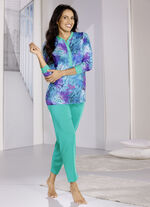 Schlafanzug, langarm, langer Knopfleiste 