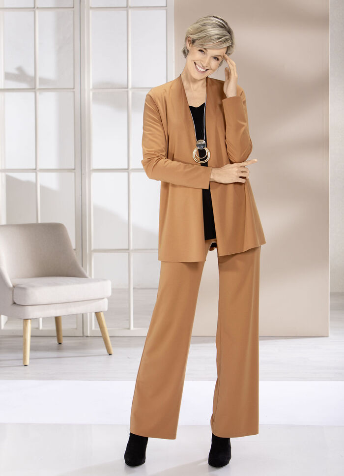 Shirtjacke in verschlussloser Form in 4 Farben CAMEL