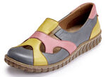 Gemini Slipper aus Rind-Nappaleder GRAU-GELB-LACHS