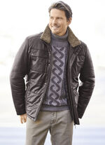 Lederkurzjacke mit echtem Lammfellbesatz 