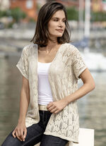 Strickweste mit Ajourmuster BEIGE