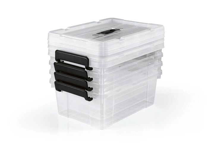 Transparente Aufbewahrungsboxen mit Tragegriff, 8-teilig 