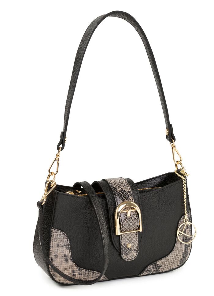 Laurina, Tasche, Damen, mit abnehmbarem, verstellbarem Umh&auml;ngeriemen SCHWARZ-GRAU